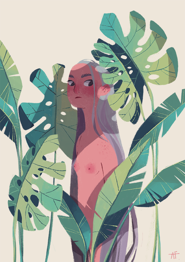 ILLUSTRATION  Character design  girls palm leafs witch witchsona