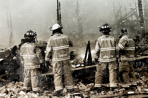 firemen rubble texture fire