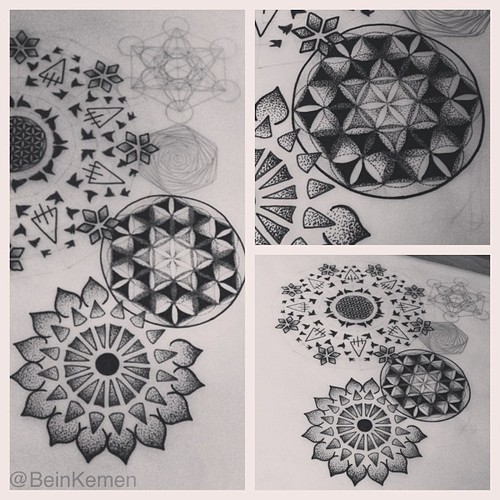 art artwork black and white b&w doodle doodles dotwork design lines Mandala Mandalas pattern tattoo tattoos tattoo flash