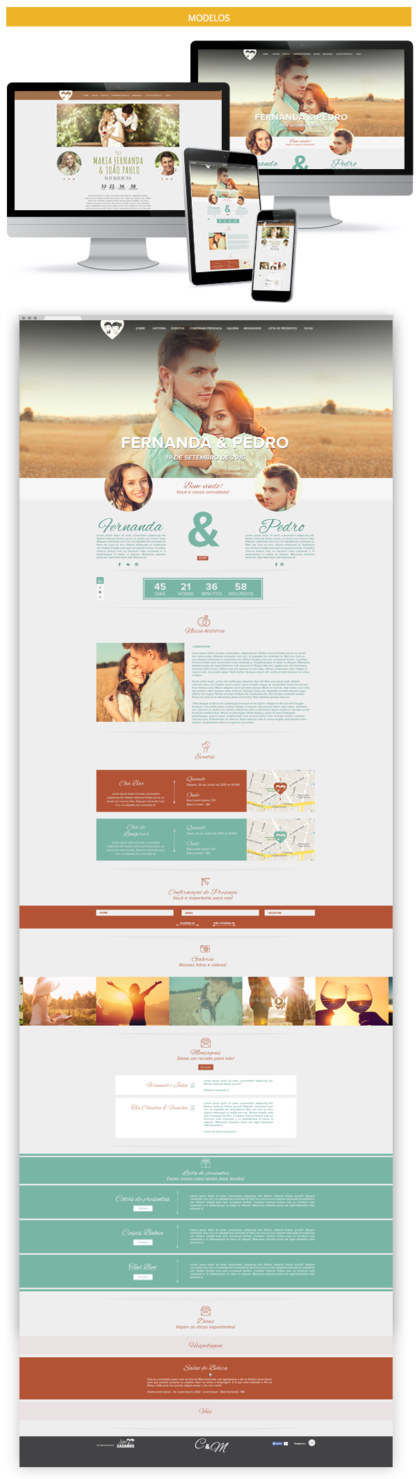 Webdesign site casamento