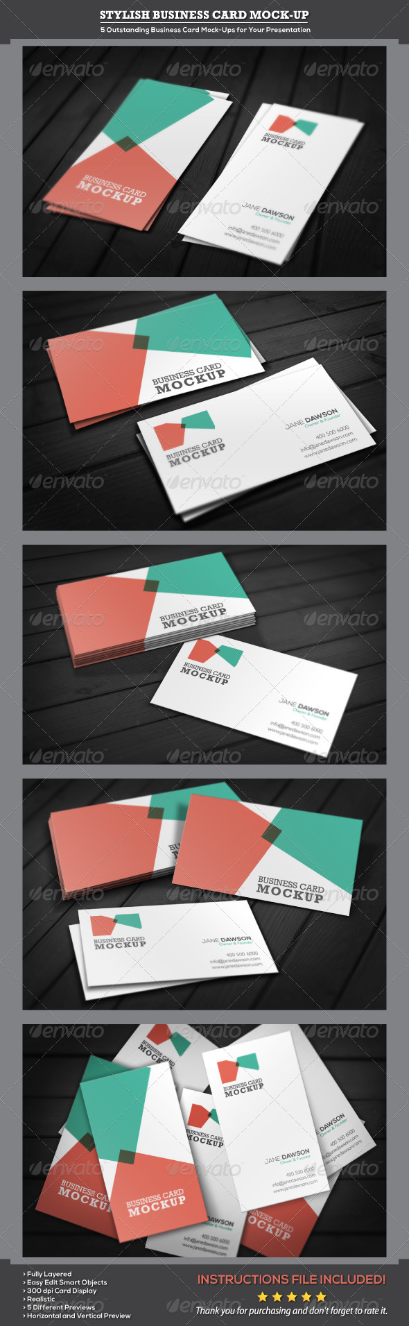 business card  mockup dark  vertical  horizontal