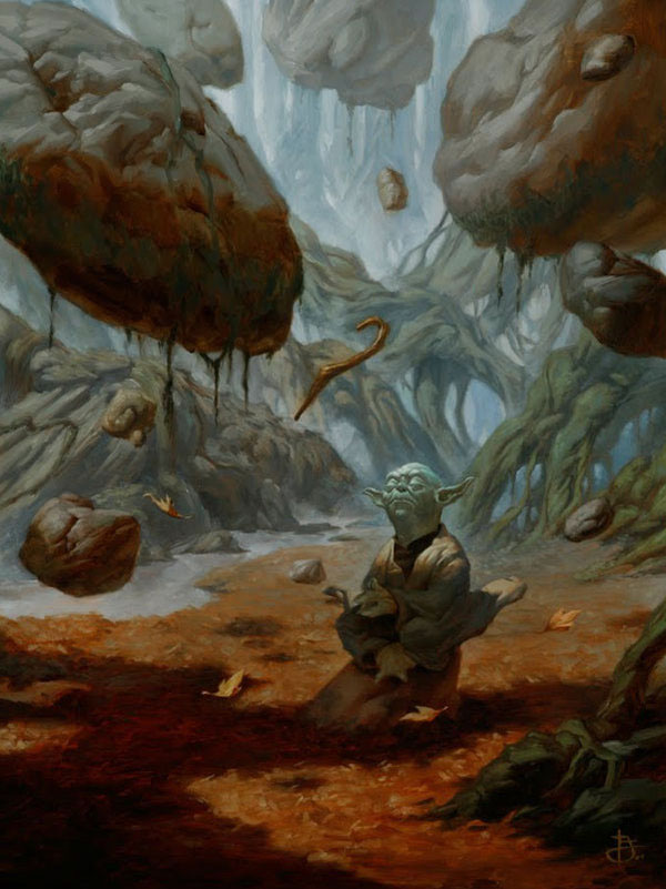 star wars fantasy Sci Fi Oil Painting process Tyler Jacobson yoda jedi richard solomon