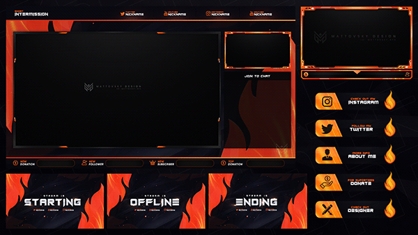 FLAME STREAM OVERLAY TEMPLATE + VARIOUS COLORS!