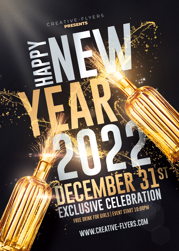 Advertising  design template Flyer Designs flyer templates new year new year's eve Nye party flyer photoshop flyers print