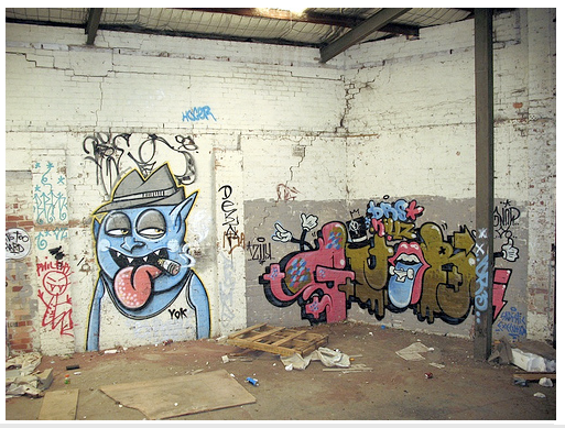 Graffiti spray paint walls warehouse alley ways lane ways Urban Street Art 