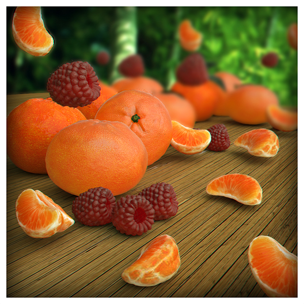 fruits orange 3ds max