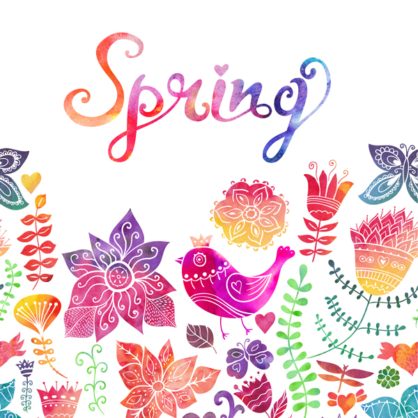 watercolor seamless pattern inspiration flower spring summer textile paint