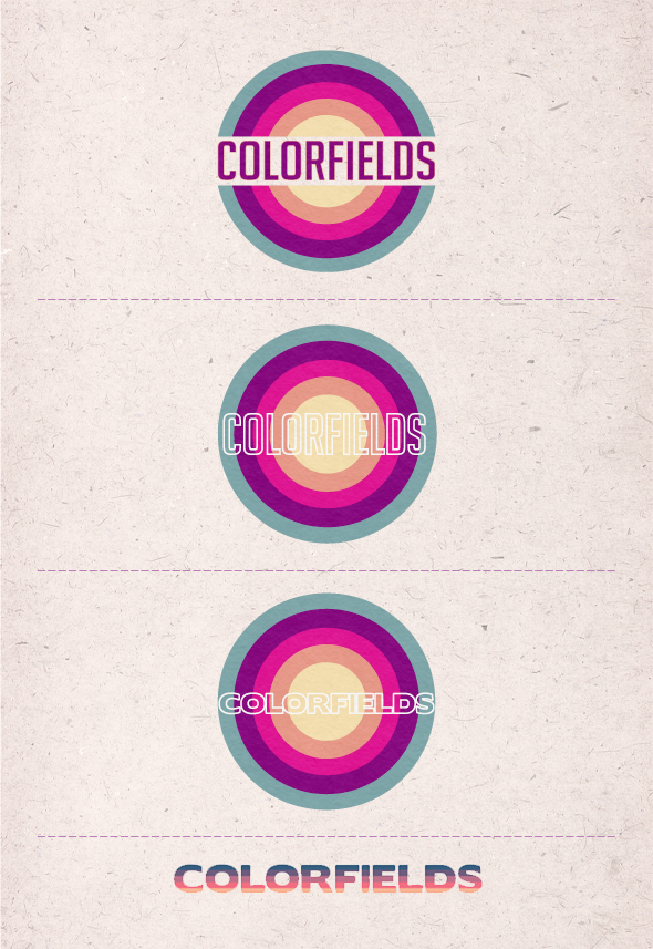 logo  Music Colorfields green purple pink grange paper circle