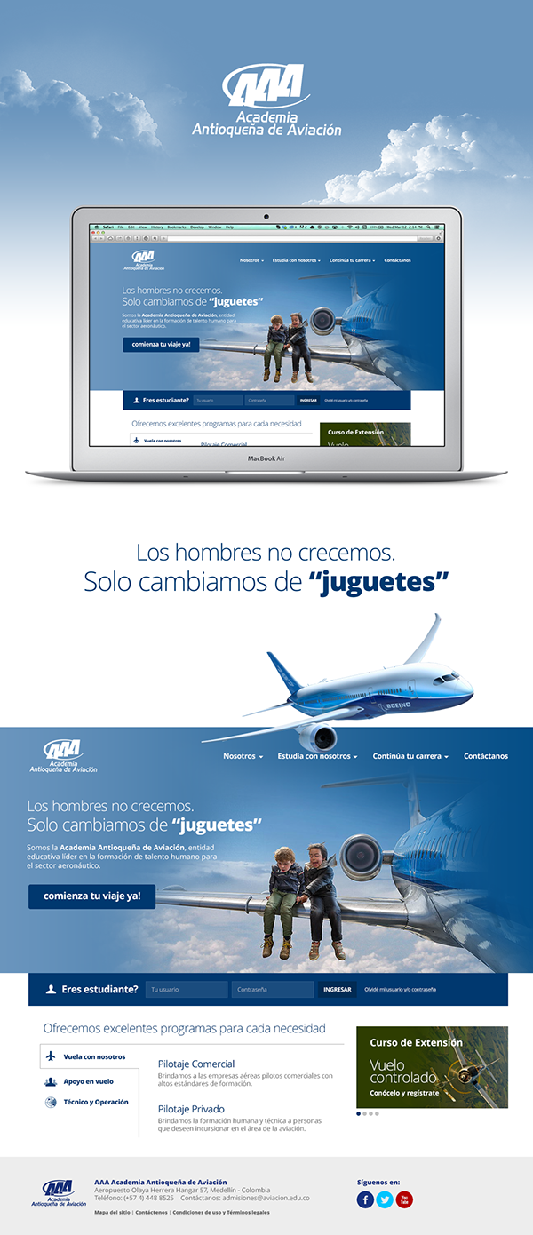 Academia Antioqueña de Aviación Website