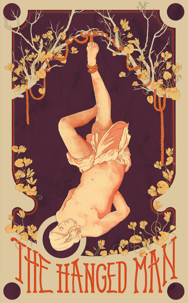 tarot hanged man  hanged  Enforcado  deck  Baralho  Illustration  ilustração  brazil  Misicismo  Ocultism  Misticism  flower