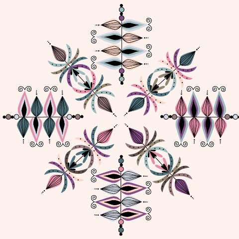 pattern floral Retro vector