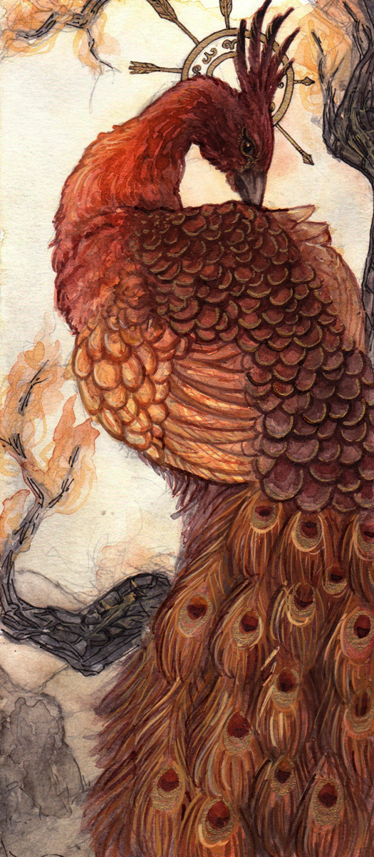 bird Phoenix mythology Folklore watercolor peacock animal creature