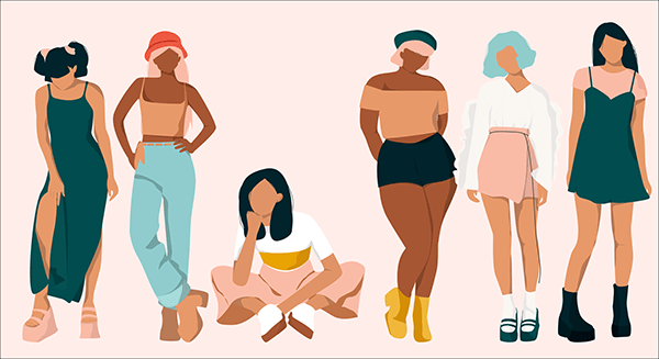 Flat Girls Illustration