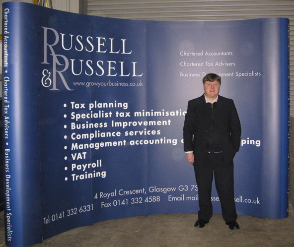 exhibition stand pop-up stand business-to-business For accountants 4x3 stand size