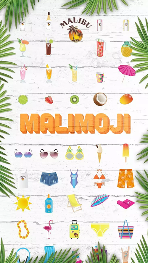 emoticons illustrations MALIBU Emoji malibu rum design app ILLUSTRATION  illustrate vector