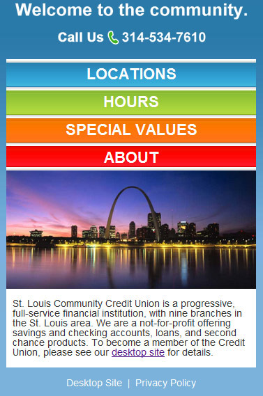 st louis community credit union stlccu credit union st louis matchbox design joomla! social media twitter youtube Blog stlouiscommunity.com St Louis Community Website Website Design drop-down menu custom menu Myspace social media campaign campaign facebook page Facebook Application location map location map in Facebook