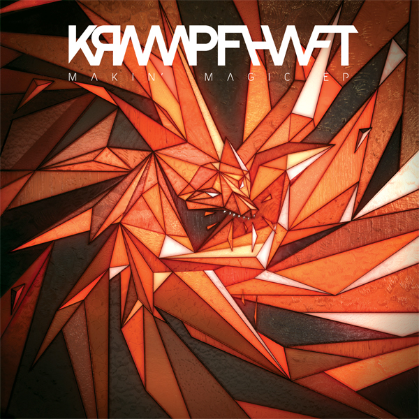 Krampfhaft album cover FOX makin magic abstract joris van grunsven Magic   orange stained glass ep red bite SYNTH post-dubstep Onesize