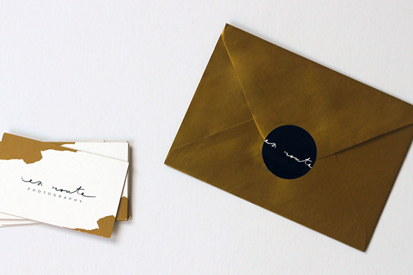 Logo Design Business Cards letterpress gold foiling gold edging