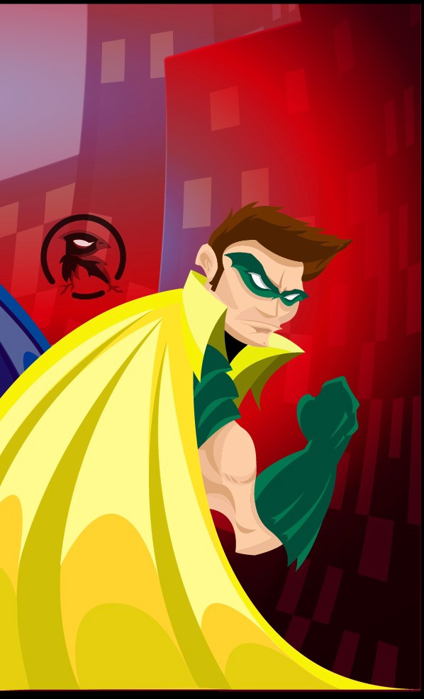 Comic Book SuperHero vector logo Icon