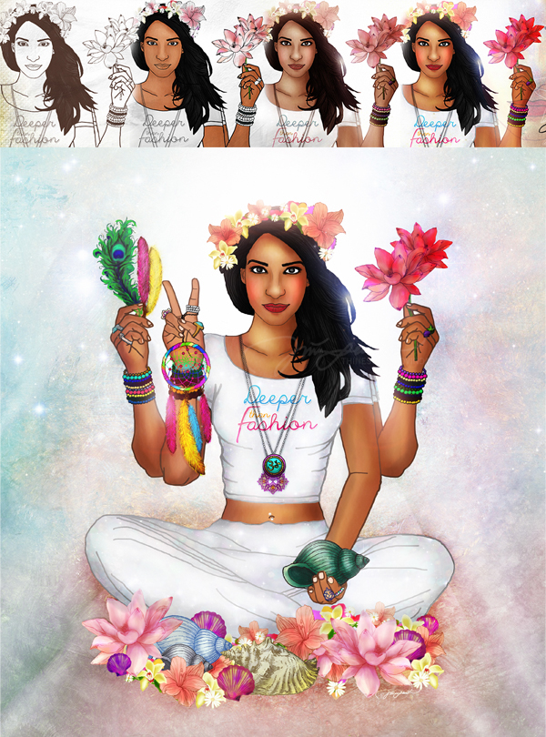 deeper than fashion hindugirl hinduwoman Hindu fantasy Dreamcatcher Flowers Lotus inner goddess goddess