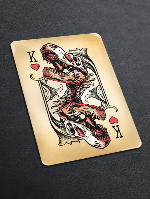 King of spades playing card  t-rex Dinosaur  dino 