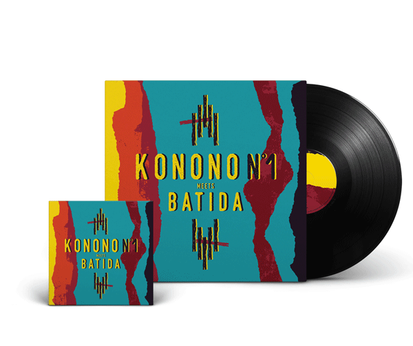 Konono N°1 Batida album cover Congo colors tear World Music electronic likembé Crammed Discs LP vynil cd poster