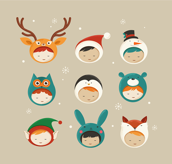 cartoon Character cute deer design graphic greeting card Hipster Holiday Icon Christmas xmas icons vector