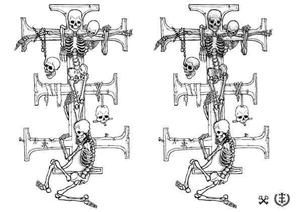 skulls skeletons skull skeleton bones E1 vector Illustrator crucifix jesus christ Christianity