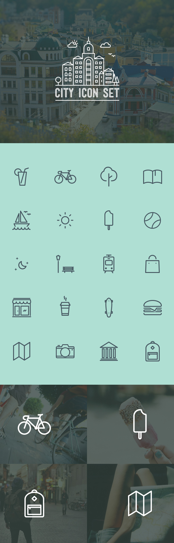 Icon icon set free vector city Kyiv download outline