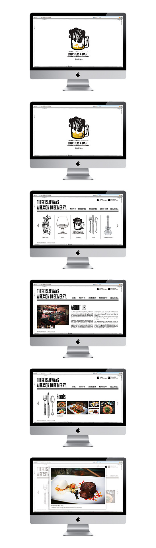 merry men menu design stationeries newspaper rustic identity redesign Black&white