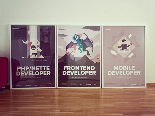 posters flat polygon color frontend backend programmer hiring company gam