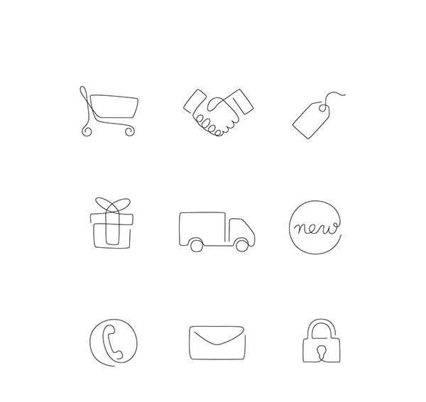 One line - 100 icons