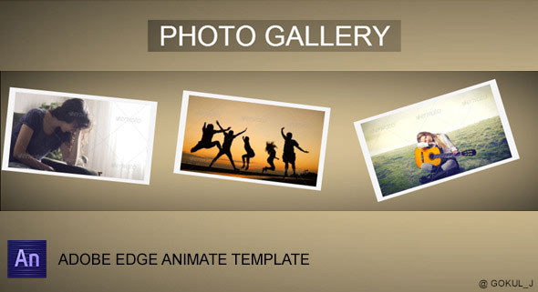 Edge Animate Template photo gallery image gallery slide show advertisement banner