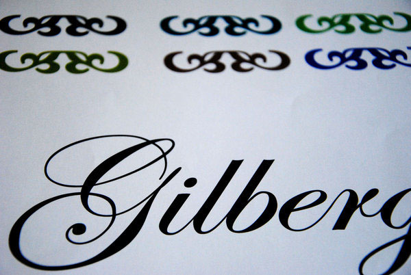 gilberg logo chocolate White graphic idendity type brand print Paperline