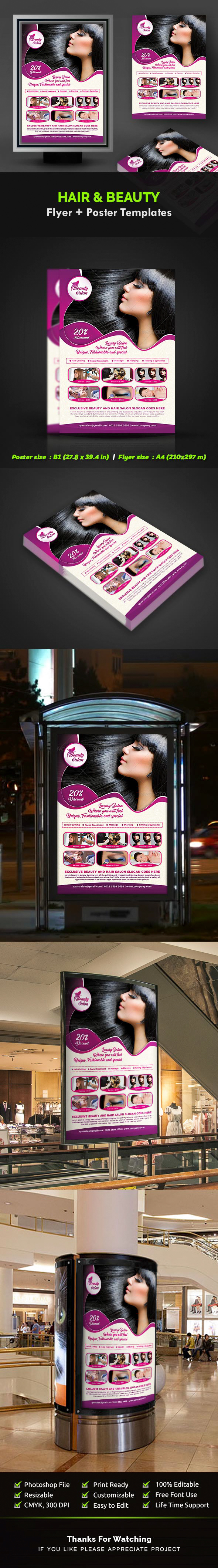 Hair & Beauty Flyer & Poster Templates on Behance