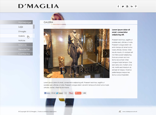 web site Fashion Store Webdesign