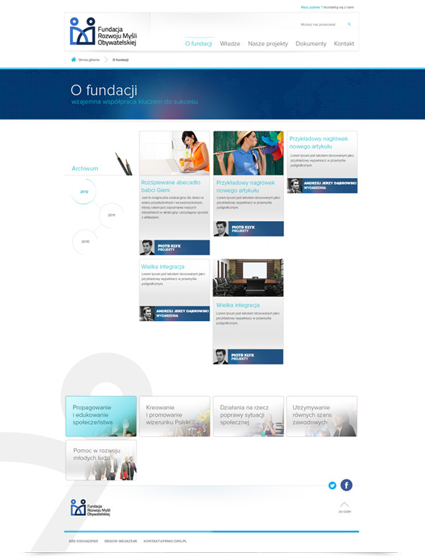 minimal Webdesign blue foundation proloko ux poland fundacja
