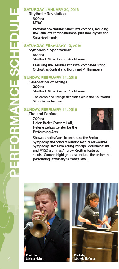 MYSO Milwaukee Milwaukee Youth Symphony Season Brochure
