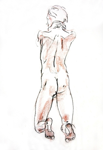 sketches hand work hand made graphics Human Figure movement motion plastic figure Nude Model charcoal sanguine Realism the figurative arts graphic arts academic naked plastic life drawing