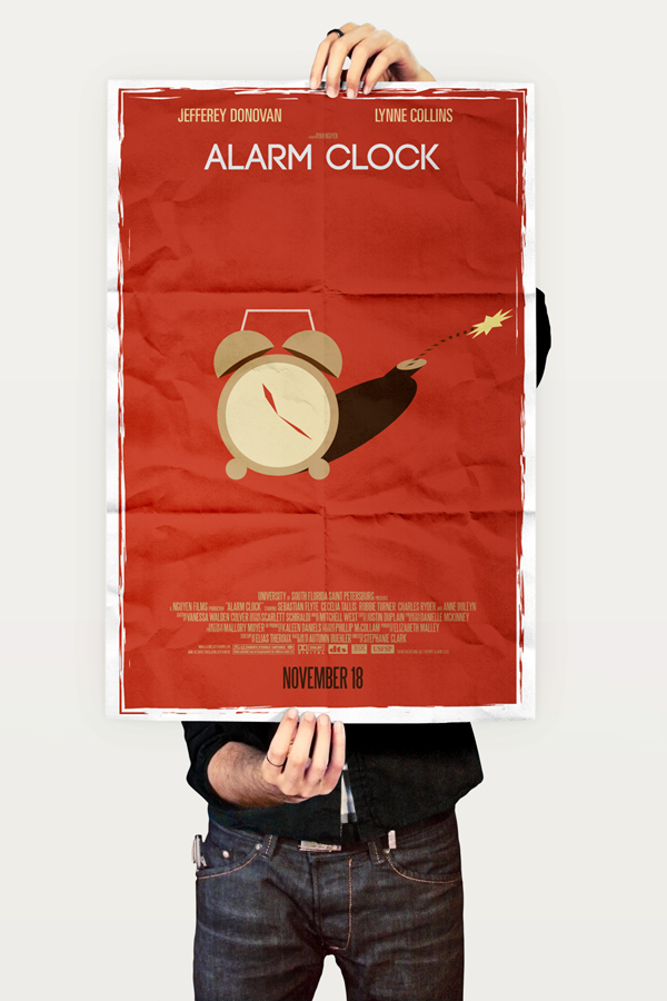 movie type  typography poster movie poster Alarm clock clock ryan nguyen object red minimal minimalist Minimalism