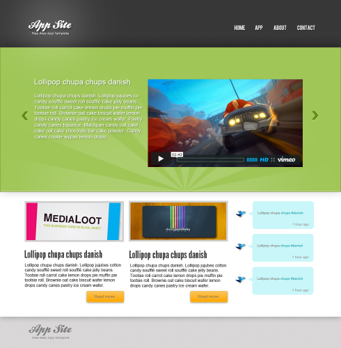 App site Template app selling layout app web layout
