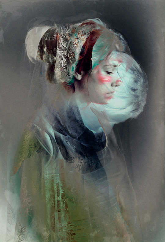 portrait selfportrait woman hood lace face dress ghost