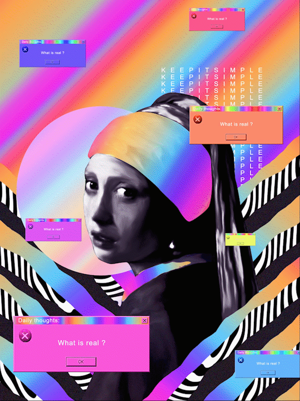 tutorial vaporwave aesthetic iridescent Lo-fi Retro poster artwork skillshare procces
