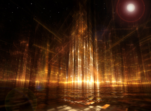 abstract light city energy electricity Technology Cyberspace sci-fi futuristic fractal peru apophysis science fiction