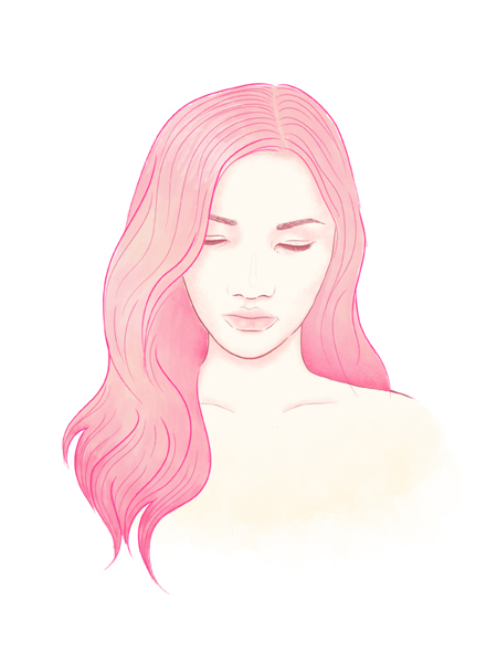 girl illustration GIRL drawing pastel colors Awakening Lotus