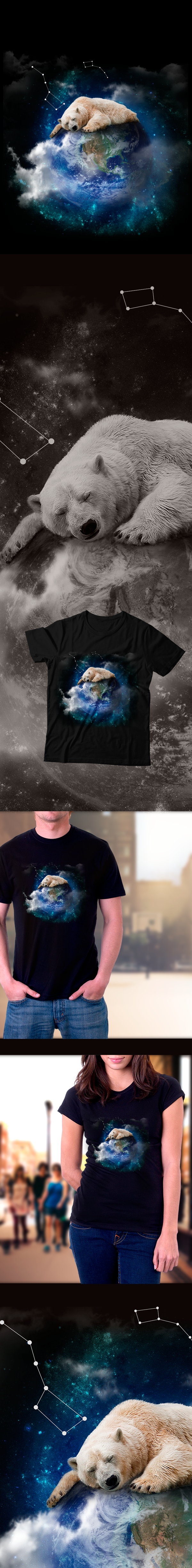 oso polar universe bear cosmic t-shirt cloud photoshop Fotomontaje