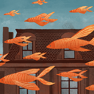 Cat fish weird house brown colors Flying Fly