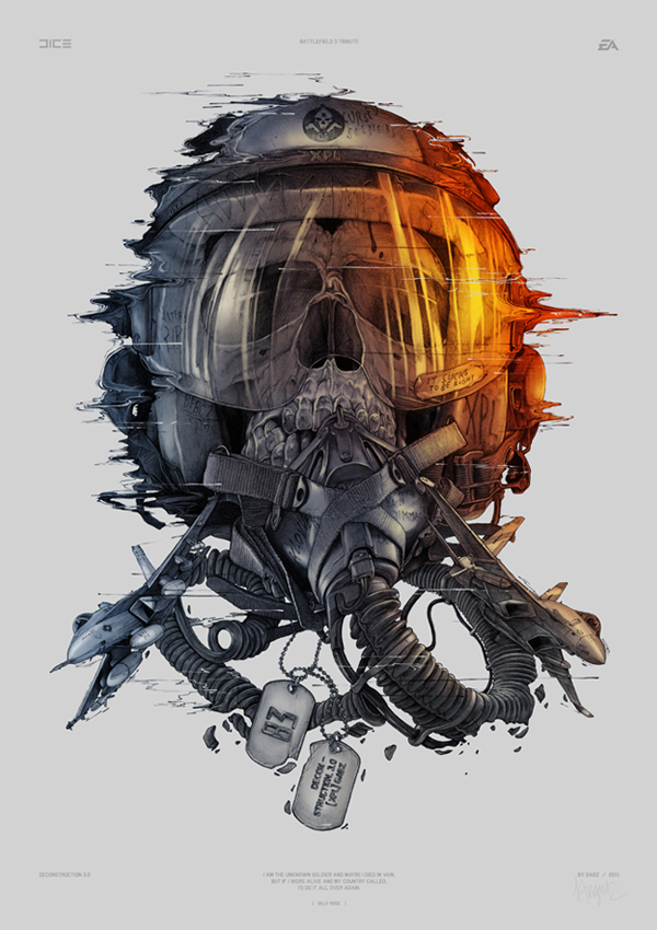 battlefield 3 tribute game dice ea Gabz Iamgabz pencil poster artwork