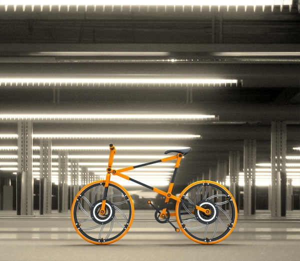 Bike  urban  compactable  green  new  wheel folding innovation