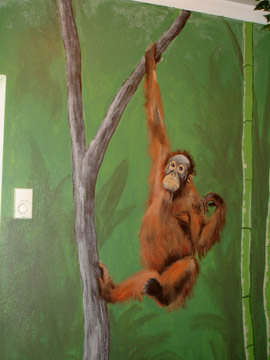 Murals Muralist jaguar mermaid pegasus Tree  Castle okapi orangutan tiger pateros creek